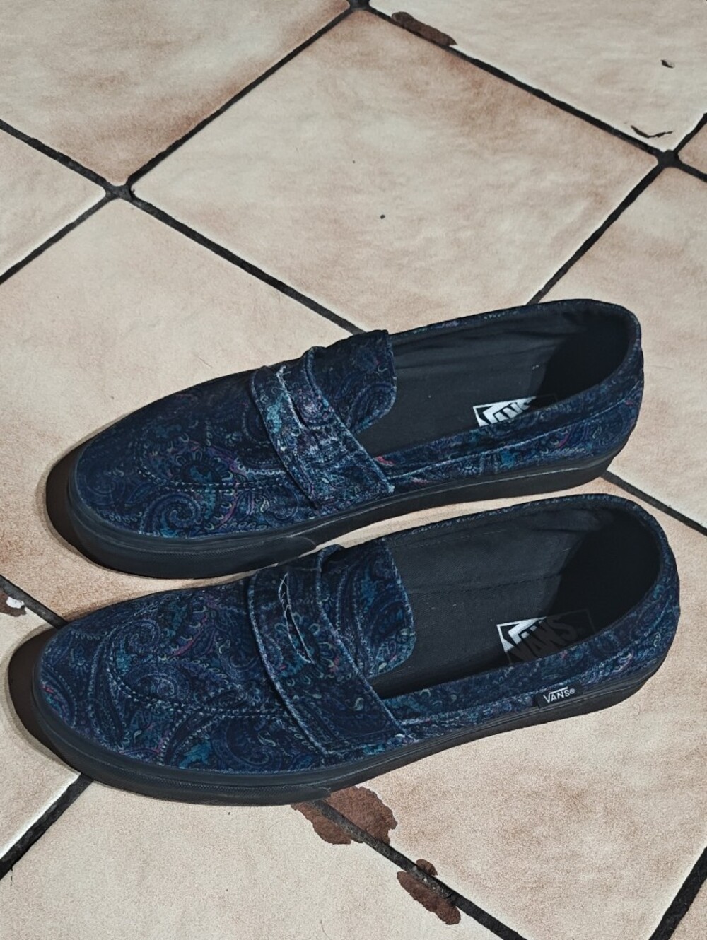 Vans Men’s Navy Paisley Slip-On Loafers - Picture 3 of 7